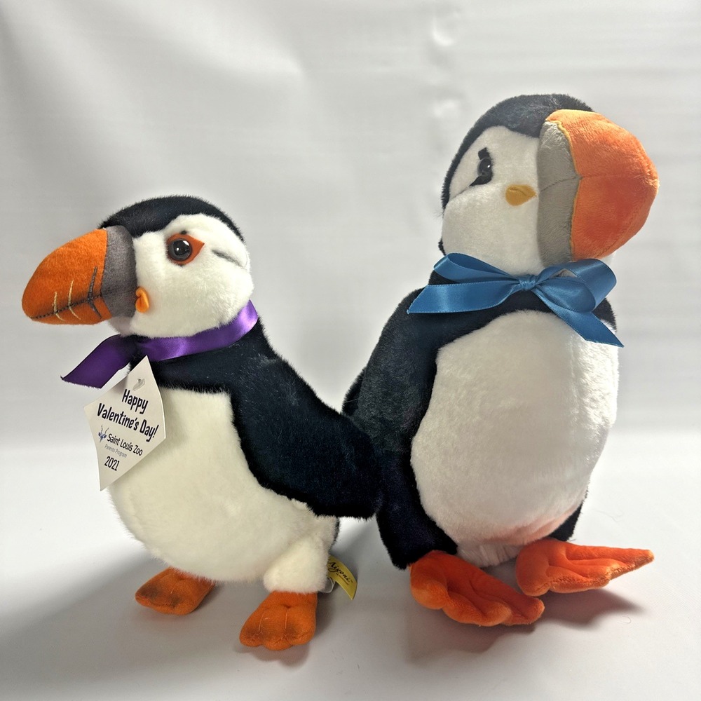 St Louis Zoo Puffin Plush Lot Wild Republic Stuffed Bird Pair Seabird Arctic